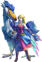 Zelda mit Wolkenvogel